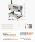Continuous Band Sealer Machine With Digital Temperature Control 600W Carbon Steel Build dimensions and components