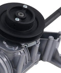 Beefed Up Transmission Assembly For Toro Timemaster 30 Inch Mowers Replacement Replaces 131-9665 120-5211 127-0656 130-2388 130-6670 With Pulley Included Heavy Duty Gearbox Upgrade, black metal gearbox with pulley