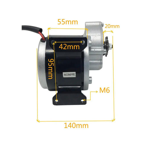 36V 350W DC Electric Tricycle Motor For DIY Builds 300 RPM With 9 Tooth Sprocket Fits MY1016Z3 Great For E Bike Projects And Trike Conversions Durable High Torque Drive For Smooth Acceleration And Easy Install