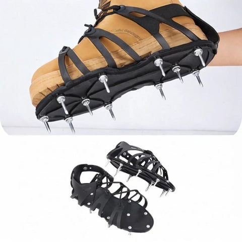 Spiked Lawn Aerator Shoes Self Leveling For Resin Coatings And Epoxy Floors, 4.5cm Nail Length, Comfortable PETG, fits most shoes