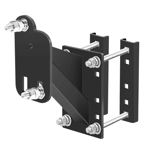 Heavy-Duty Spare Tire Mount Bracket for Trailers with black powder-coated steel and adjustable bolt fits various lug wheels
