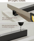 Box Rail Hardware For Bifold Sliding Barn Doors, Ceiling Mount Aluminum Alloy Track Kit showing cutting and drilling process