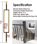 Top Shelf Square Metal Balusters And Staircase Spindles For Deck Railings 37 Inch High with satin finish specifications.