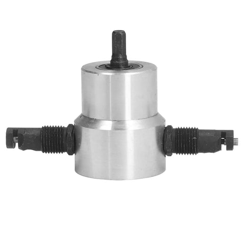 Double Head Sheet Metal Nibbler Cutter Multi Tool for Straight Lines Curves and Arcs High Hardness Drill Attachment