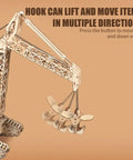 Hands On 3D Wooden Puzzle RC Crane Model Kit With Remote Control Mechanical Lifting Arm Grabbing And Rotation Desktop Display Gift For Adults Teens Hobbyists And Collectors 800 Pieces, wooden crane hook lifted