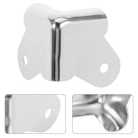 12 Pieces Metal Speaker Cabinet Corner Guards 1.57 Inch Silver Edge Protectors With Screw Holes for Amplifier Cabinets