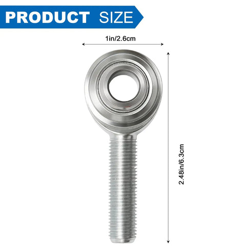 Two Pack Rod End Bearings With Three Eighths Inch Bore And Right Hand Thread, Jam Nuts Included, 1in size