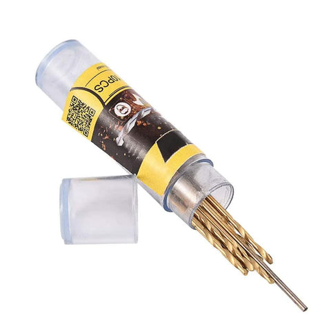 1.0mm HSS Drill Bit Kit, 10 Piece Mini Set For PCB, Thin Aluminum And Plastic, Small Bottle Packaging, Straight Shank High Speed Steel Bits