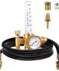 Pro Grade Argon CO2 Gas Regulator Flow Meter With 6.8 Foot Hose for TIG and MIG welders, CGA 580 compatible, accurate 0 to 60 CFH gauge