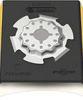 Knock Out Nasty Curves With These Top Shelf Starlock Profile Pads For Your Oscillating Multitool Includes Heavy Duty Grit Sheets To Sand Round Timber And Stubborn Paint In No Time Flat. Image shows a Bosch Starlock profile pad with a curved design for precise sanding.