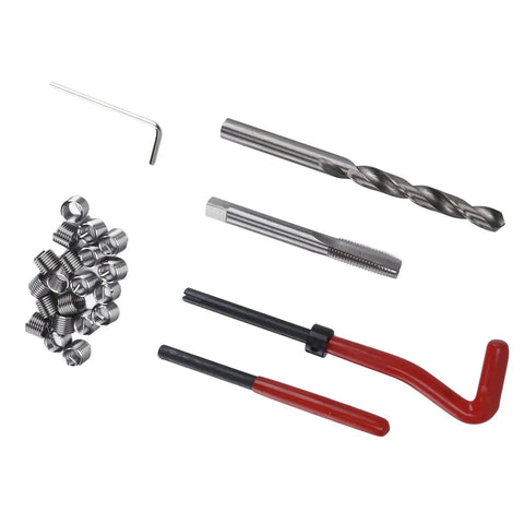 Heavy Duty M8x1.25 Thread Restore Kit With Drill Bit Twist Reamer And Hex Wrench, coil inserts for thread repair