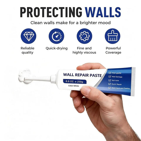 Drywall Repair Kit Pro Grade With Quick Drying Wall Mending Paste Scraper Sandpaper Nozzle Extender And Waterproof Spackle For Holes And Cracks In Plaster And Concrete DIY Wall Repair Set