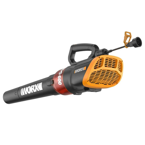 12 Amp Electric Leaf Blower With Turbine Tech For Lightning Fast Yard Cleanups 600 CFM 2 Speed Control Corded Power