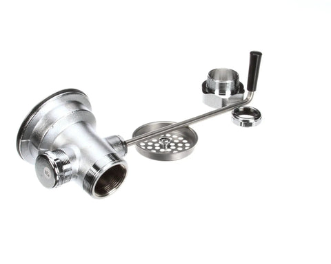 Waste Drain Valve With Twist Handle, Three And A Half Inch By Two Inch And One And A Half Inch Adapter, Removable Strainer Basket.