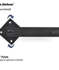 6 Inch Barn Door Flip Latch For Fence And Shed Gates Heavy Duty Solid Metal Iron Hardware In Matte Black Sliding Door Security Latch, showing side view and rotation capability