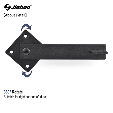 6 Inch Barn Door Flip Latch For Fence And Shed Gates Heavy Duty Solid Metal Iron Hardware In Matte Black Sliding Door Security Latch, showing side view and rotation capability