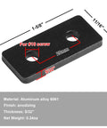 Flat Joining Plates For 2020 T Slot Aluminum Profile 20x20mm And 20x40mm 2 Hole Straight Plate Black Finish 10 Pack shown with measurements