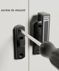 Height Adjustable Flip Latch Lock For Doors And Gates, 90 And 180 Degree Install, Heavy-Duty Fits Barns Garages, being installed on door