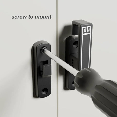 Height Adjustable Flip Latch Lock For Doors And Gates, 90 And 180 Degree Install, Heavy-Duty Fits Barns Garages, being installed on door