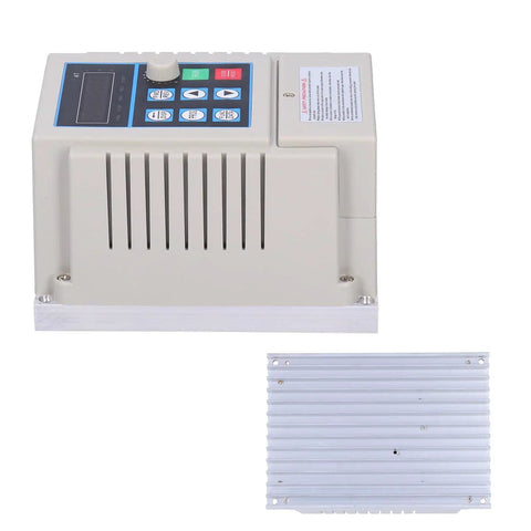750W 110V Single Phase To 3 Phase VFD Inverter Frequency Converter With 50 to 60Hz Output, front and back view