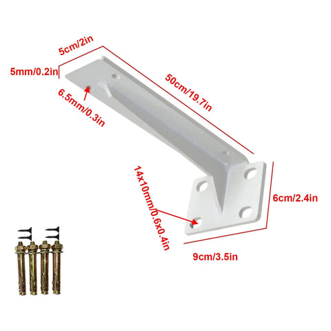 Bulletproof Pair Of Heavy Duty Retro Shelf Brackets Rock Solid Triangle Corner Supports For Diy Open Shelves And Wall Mounts In Kitchen Bedroom Garage 19 7 Inches White with installation details.