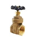 Beefy Heavy Duty Gate Valve With Wheel Handle For Water Shutoff 3/4 In FIP Connections Cast Brass Corrosion And Dezincification Resistant