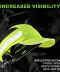 Unisex Lightweight Bump Cap Safety Hat With Reflective Stripes Breathable Baseball Cap Style Hard Hat For Adults ABS Insert Airflow Design All Day Workwear EN 812 Compliant One Size Fits Most, shown in use by worker.
