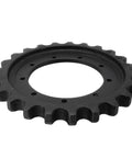 Heavy Duty Drive Sprocket For Takeuchi Tb135 Tb138fr Mini Excavator 23 Teeth 9 Bolt OEM 0471000600 shown from angled top view.