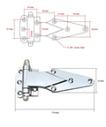 Diagram and image of 6 Inch Heavy Duty Door Hinges For Cold Storage Freezers With 180 Degree Adjustable Knuckles And Smooth Operation
