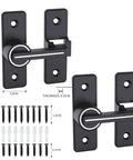 2 Pack Luminous Black 180 Degree Heavy Duty Barn Door Latches Thickened Zinc Alloy Sliding Flip Locks For Double Doors Gate And Outdoor Use Garden Yard Bathroom Garage Night Glow Green, includes screws and anchors