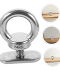 Stainless Steel Track Mounted Eye Bolt Kit For Kayak Accessories 4 Piece Set For Fishing And Camping Easy Install Tool Free Durable Kayak Track Hardware Compatible With Kayak Tracks, stainless steel eye bolt