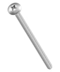 304 Stainless Steel Round Head Phillips Drive Machine Screw M4 0.7x65 silver finish side view