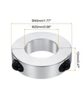 Double Split Aluminum Shaft Collar Set With Set Screw 25mm Or 1 Inch Bore Four Pack Pro Grade Heavy Duty Clamping Collars for CNC Machines