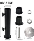 Universal Outdoor Umbrella Stand Heavy Duty Steel Tube Holder For Cement And Granite Boards DIY Tabletop Base Built Tough Rust Resistant Marble Flag Pole Stake Style Durable Patio Garden Stand components