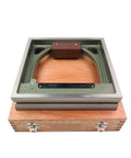 Precision Ground Square Frame Spirit Level Dead On Accurate 200mm Liquid Fill Vial Quick Read Gauge on wooden box