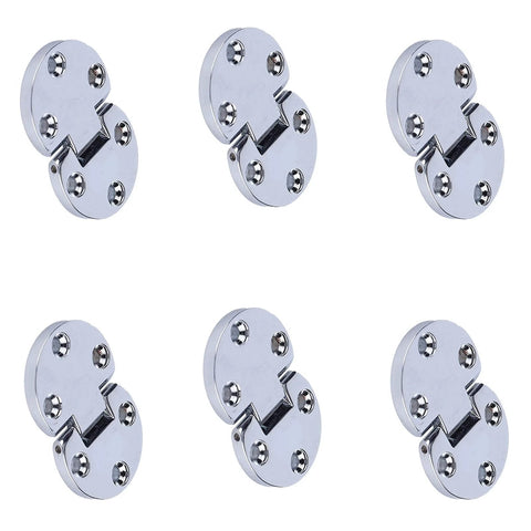 6 Pcs Zinc Alloy Flip Door Hinges 90 Degree Folding Butt Hinges for Table Desk Wardrobe, durable hardware, front view.
