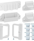 Retractable Baby Gate Replacement Parts Kit White Full Hardware Set With Wall Mount Brackets Latches Anchors And Screws For Retractable Baby And Pet Gates Must Have Easy Install Included