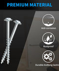 Pocket Hole Screws Size Eight One And One Quarter Inch, 150 Piece Zinc Coated Square Drive Kit, features and benefits