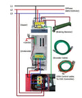 Wiring diagram for Top Shelf 2 Point 2 Kilowatt AC Servo Spindle Motor with connections labeled for CNC Routers and 3D Printers.