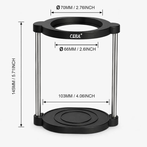 Proven Travel Espresso Stand And Universal Coffee Maker Rack With No Sweat Assembly, black, 5.71 inch height for portable brewers.