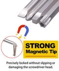 30 Pack 1/4 Inch Hex Shank Magnetic Screwdriver Bits Set, 6 Inch Long Bits, strong magnetic tip illustration with S2 steel