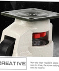 Heavy Duty Swivel Casters 4 Pack Adjustable Leveling Feet Six Inch Flat Base showing a durable swivel caster with screw setting.