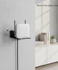 Wall Mounted Floating Shelf Bracket In Carbon Steel For Sturdy Open-Frame Support, 2.4 Inch Depth holding electronic device