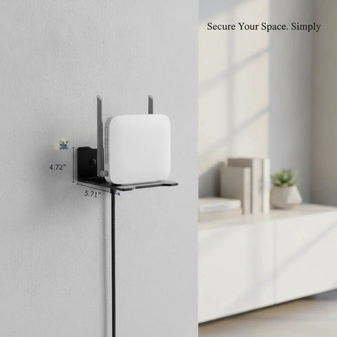 Wall Mounted Floating Shelf Bracket In Carbon Steel For Sturdy Open-Frame Support, 2.4 Inch Depth holding electronic device