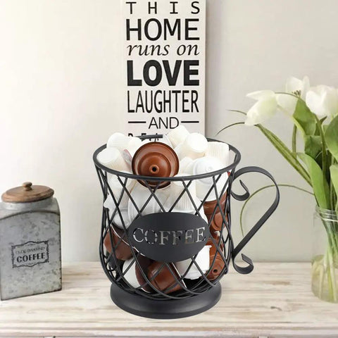 K Cup Holder Coffee Pod Organizer For 35 K Cups Keurig Storage On Countertop Matte Black Open Top Design For Easy Pod Selection