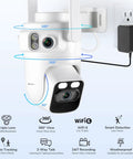 Wireless Triple Lens 2K Security Camera System All In One Outdoor With 360 Degree Pan And Tilt Motion Detection Auto Tracking