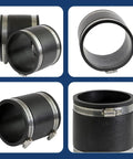 Flexible 4 Inch Coupling For Piping Systems Universal Fit With Cast Iron Copper Plastic And Schedule 40 Steel Heavy Duty