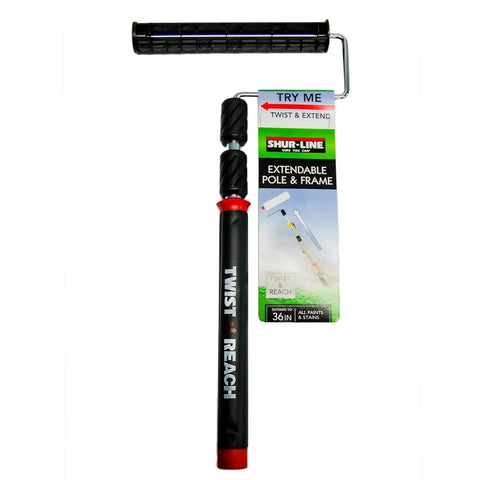 Premium Twist N Reach Paint Roller Extension Pole With 9 Inch Roller Frame Extends Up To 3 Feet Cushioned Comfort Handle Black