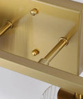 Gold wall mount detail of Two Light Brushed Nickel Vanity Light Over Mirror With Textured Glass Shade Modern Wall Mount Bath Fixture