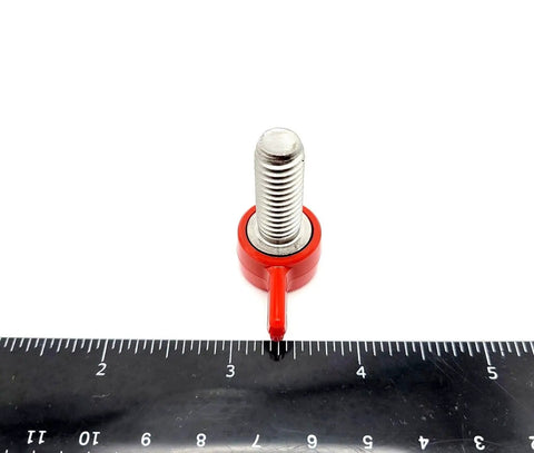 Badass 3/8 X 1 T Bolts With Butterfly Clamping Knobs Solid 304 Stainless Steel Thumb Screws with red handle and measuring ruler.